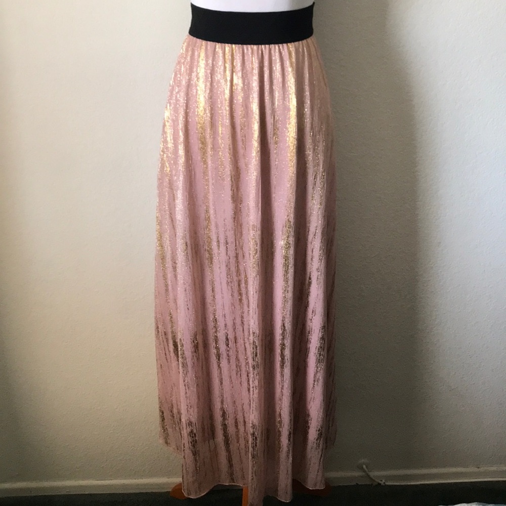 Blush and gold maxi